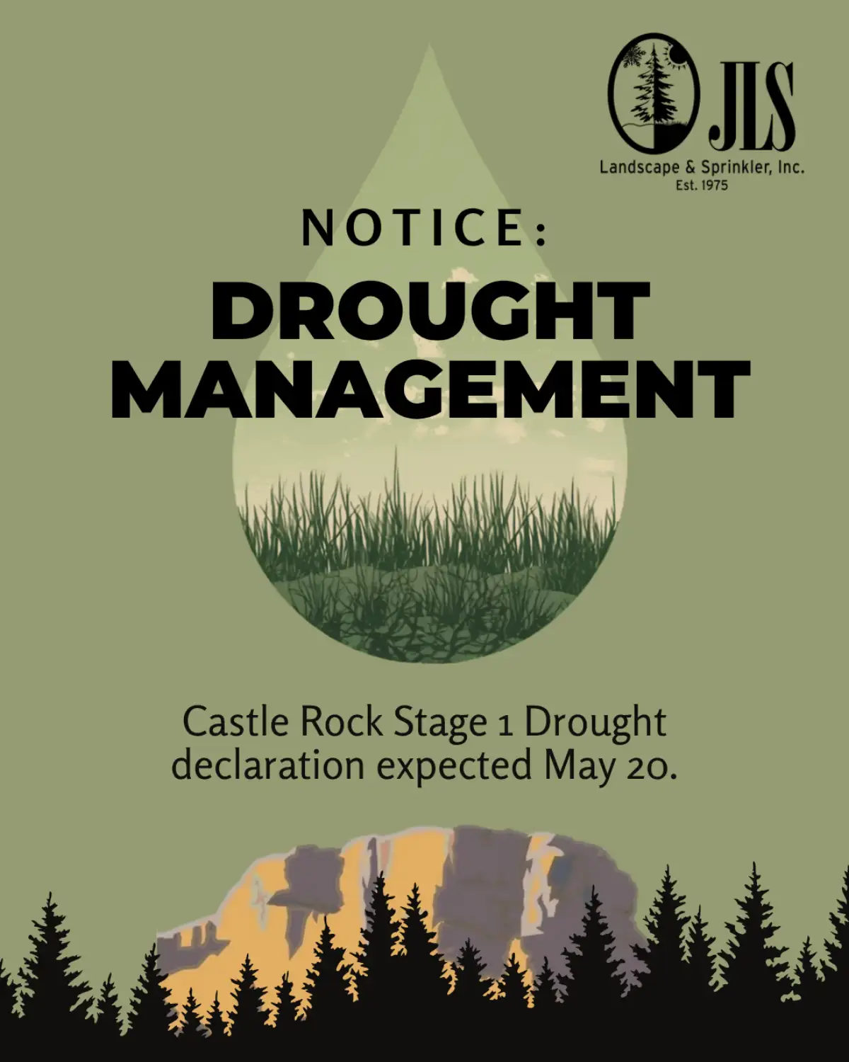 Irrigation system repair during Castle Rock Stage 1 Drought conditions