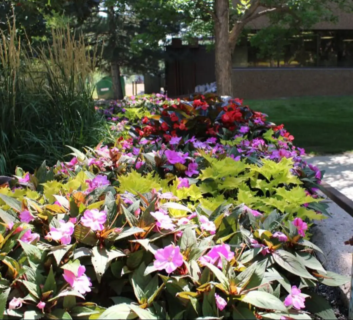 Grounds maintenance crew working on a commercial property